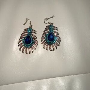 Elegant Blue and Pink Teardrop Earrings